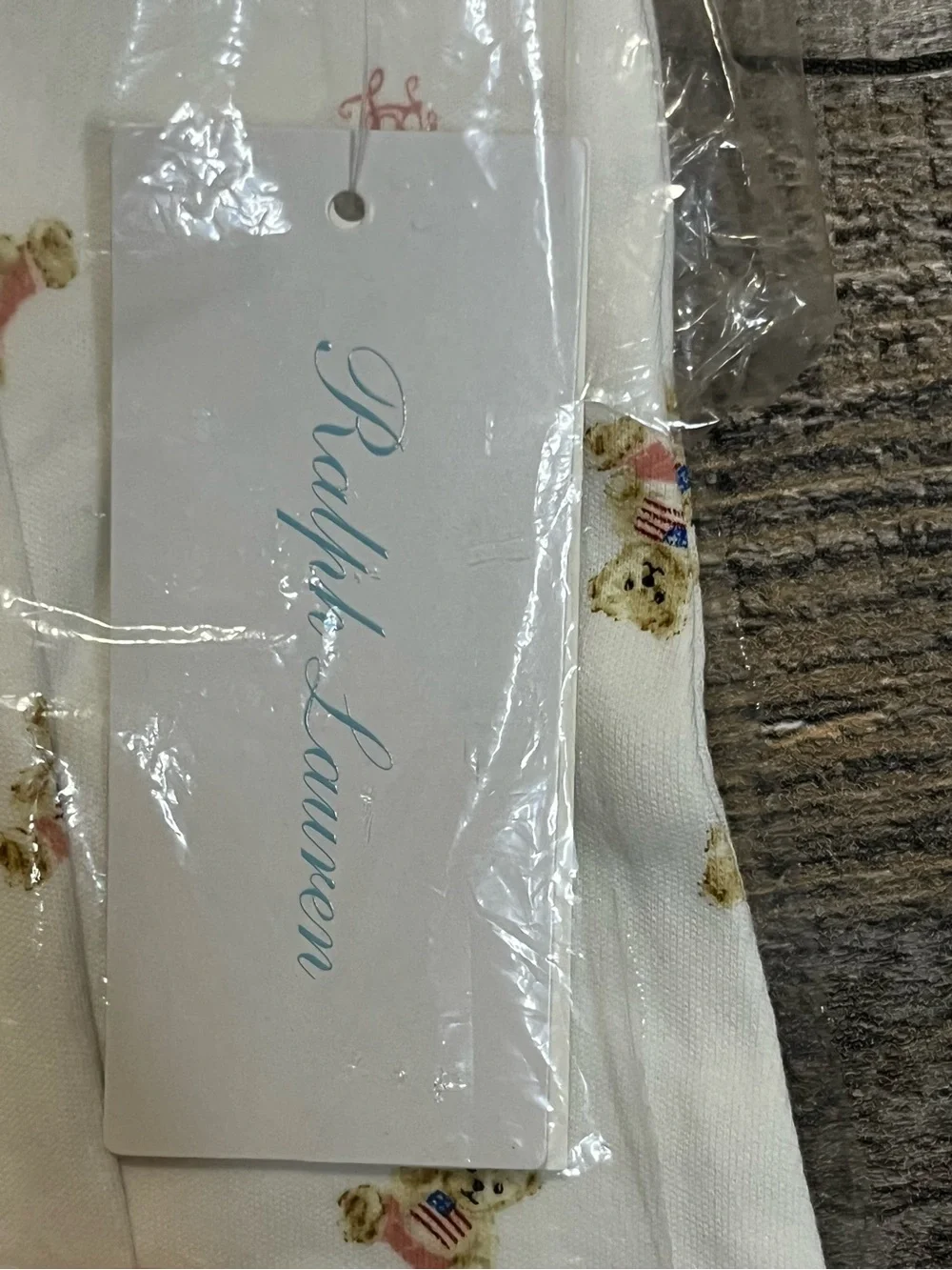 Ralph Lauren Infant Girls Romper with Bears & RL script initials NWT